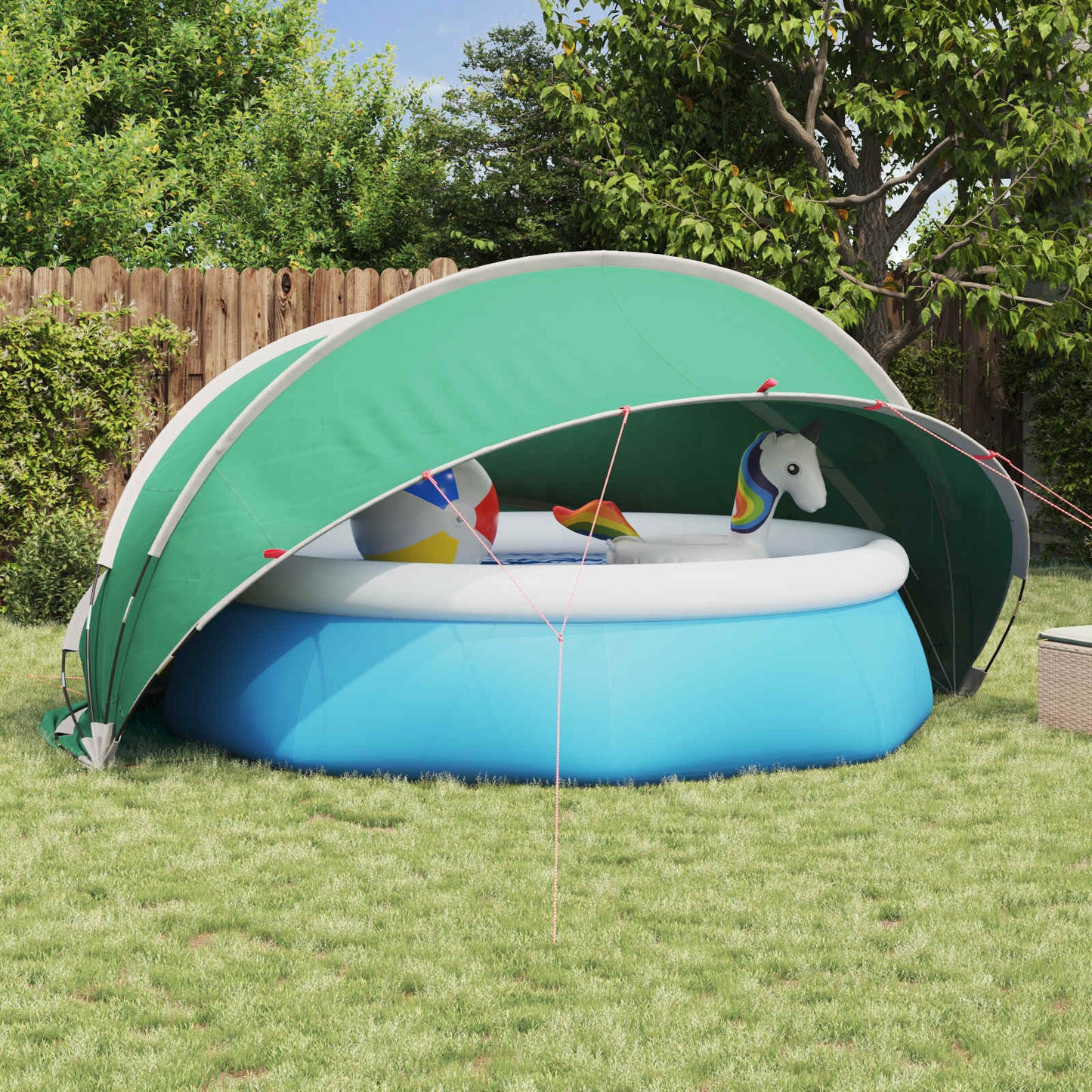 Pool Dome Folding Manual Blue 405 x 405 x 192 cm