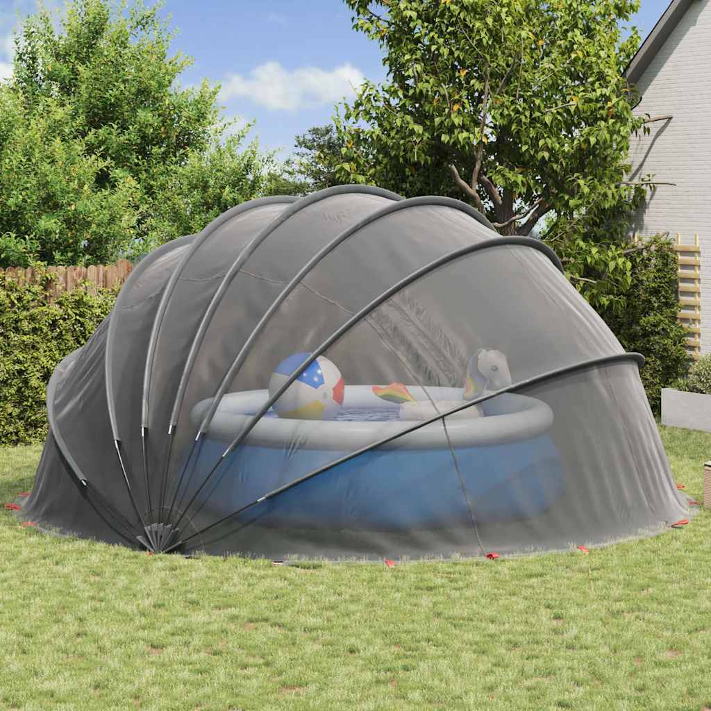 Pool Dome Folding Manual Black 592 x 590 x 275 cm