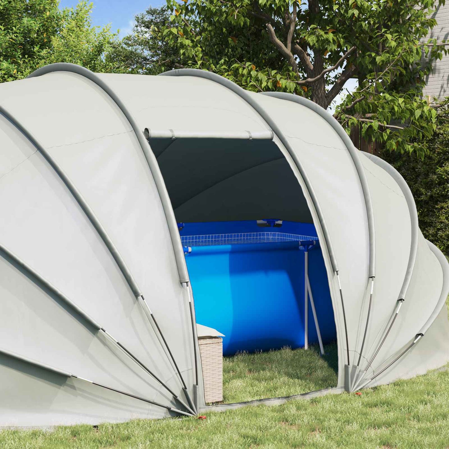 Pool Tent Dome Grey 538 x 440 x 204 cm