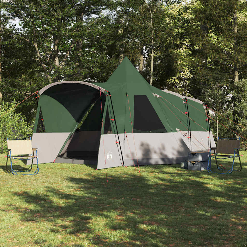 Teepee Tent 8-Person with Roof Green 720 x 465 x 295 cm