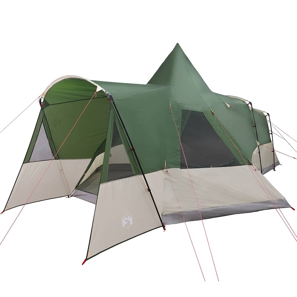 Teepee Tent 8-Person with Roof Green 720 x 465 x 295 cm
