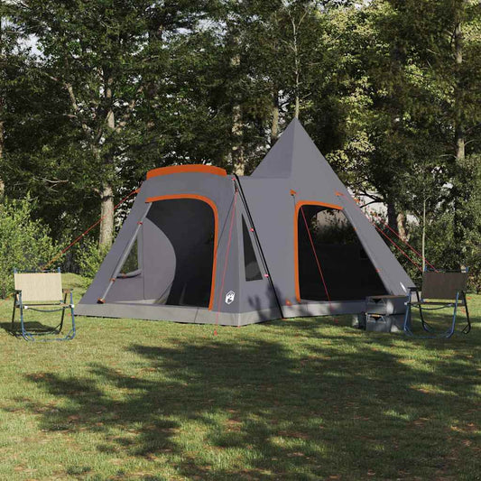 Teepee Tent with Roof Grey and Orange 545 x 450 x 295 cm