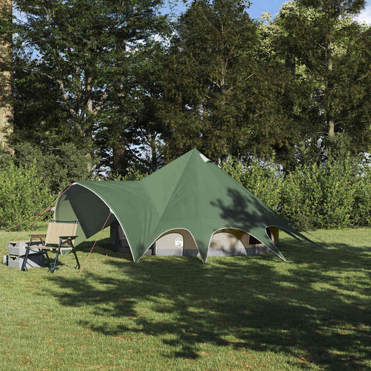 Teepee Tent with Roof Green and Grey 312 x 312 x 197 cm