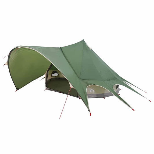 Teepee Tent with Roof Green and Grey 312 x 312 x 197 cm