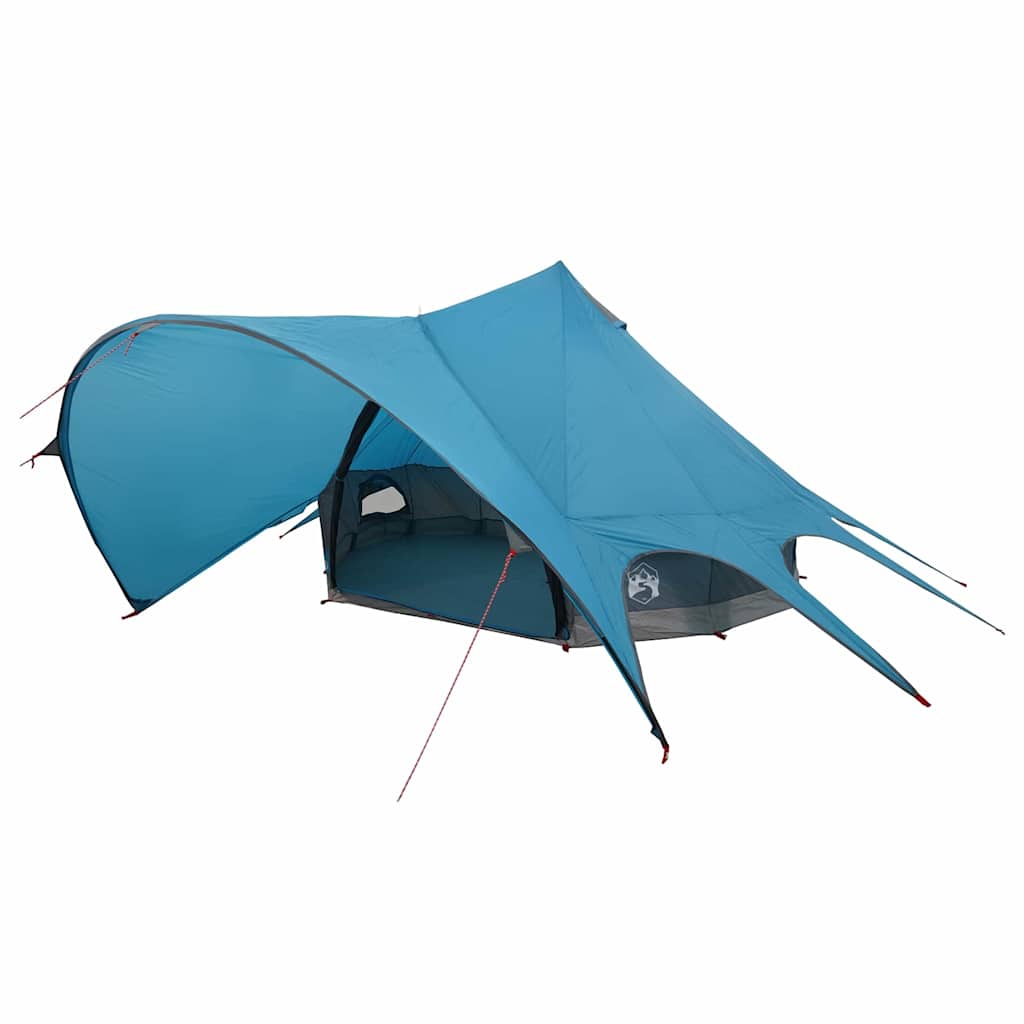 Teepee Tent 3-Person with Roof Blue and Grey 312 x 312 x 197 cm