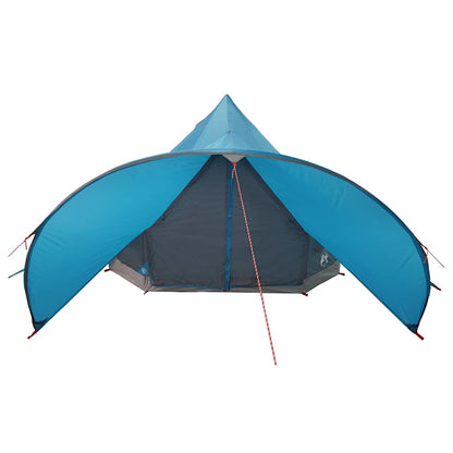 Teepee Tent 3-Person with Roof Blue and Grey 312 x 312 x 197 cm