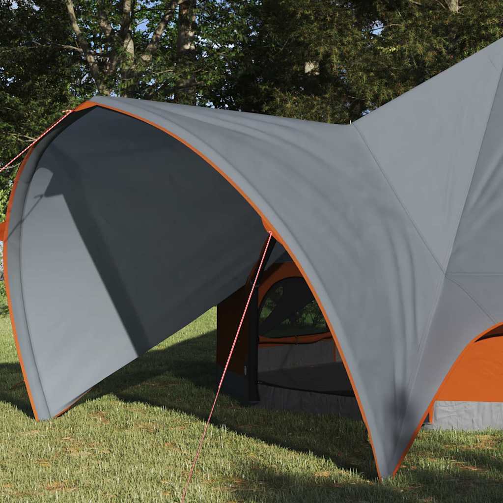 Teepee Tent with Roof Grey and Orange 312 x 312 x 197 cm