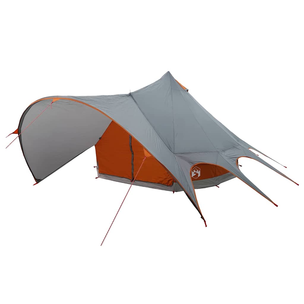 Teepee Tent with Roof Grey and Orange 312 x 312 x 197 cm