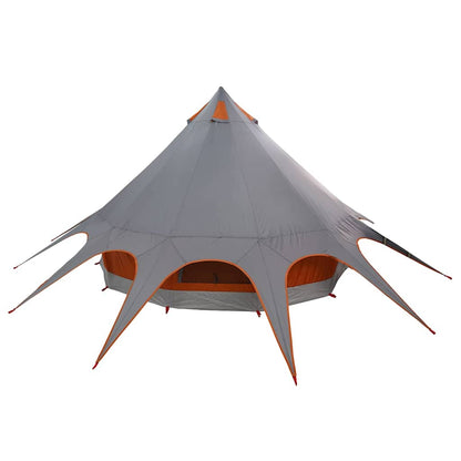 Teepee Tent with Roof Grey and Orange 312 x 312 x 197 cm