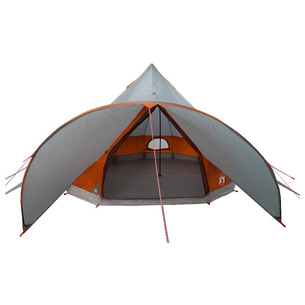 Teepee Tent with Roof Grey and Orange 312 x 312 x 197 cm