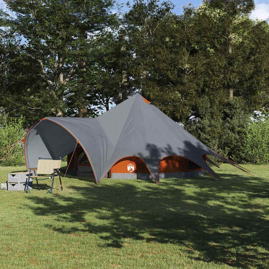 Teepee Tent with Roof Grey and Orange 415 x 415 x 247 cm