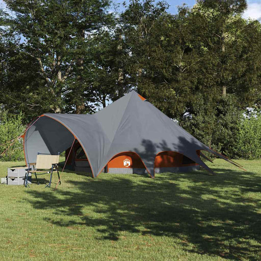 Teepee Tent with Roof Grey and Orange 415 x 415 x 247 cm