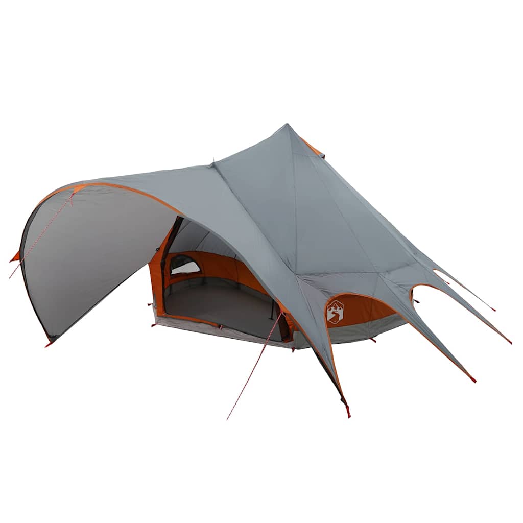 Teepee Tent with Roof Grey and Orange 415 x 415 x 247 cm
