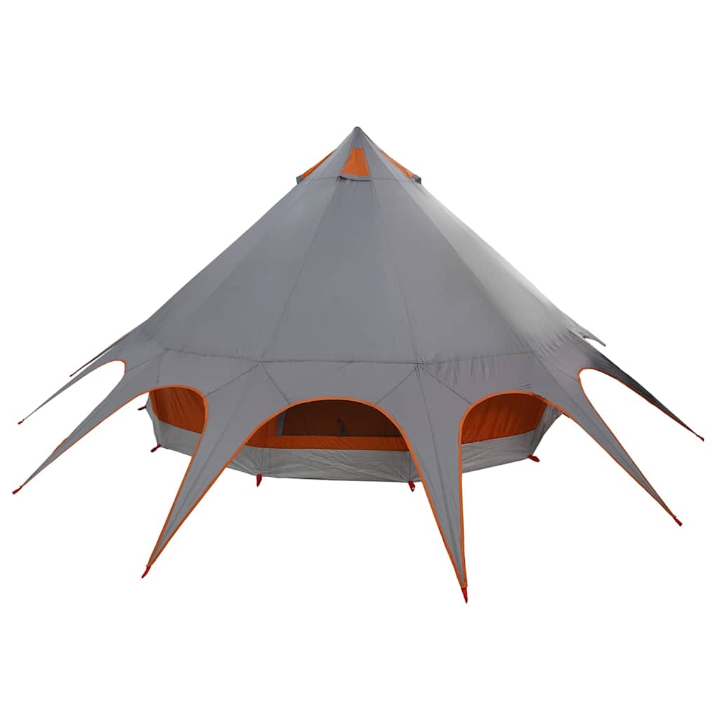 Teepee Tent with Roof Grey and Orange 415 x 415 x 247 cm