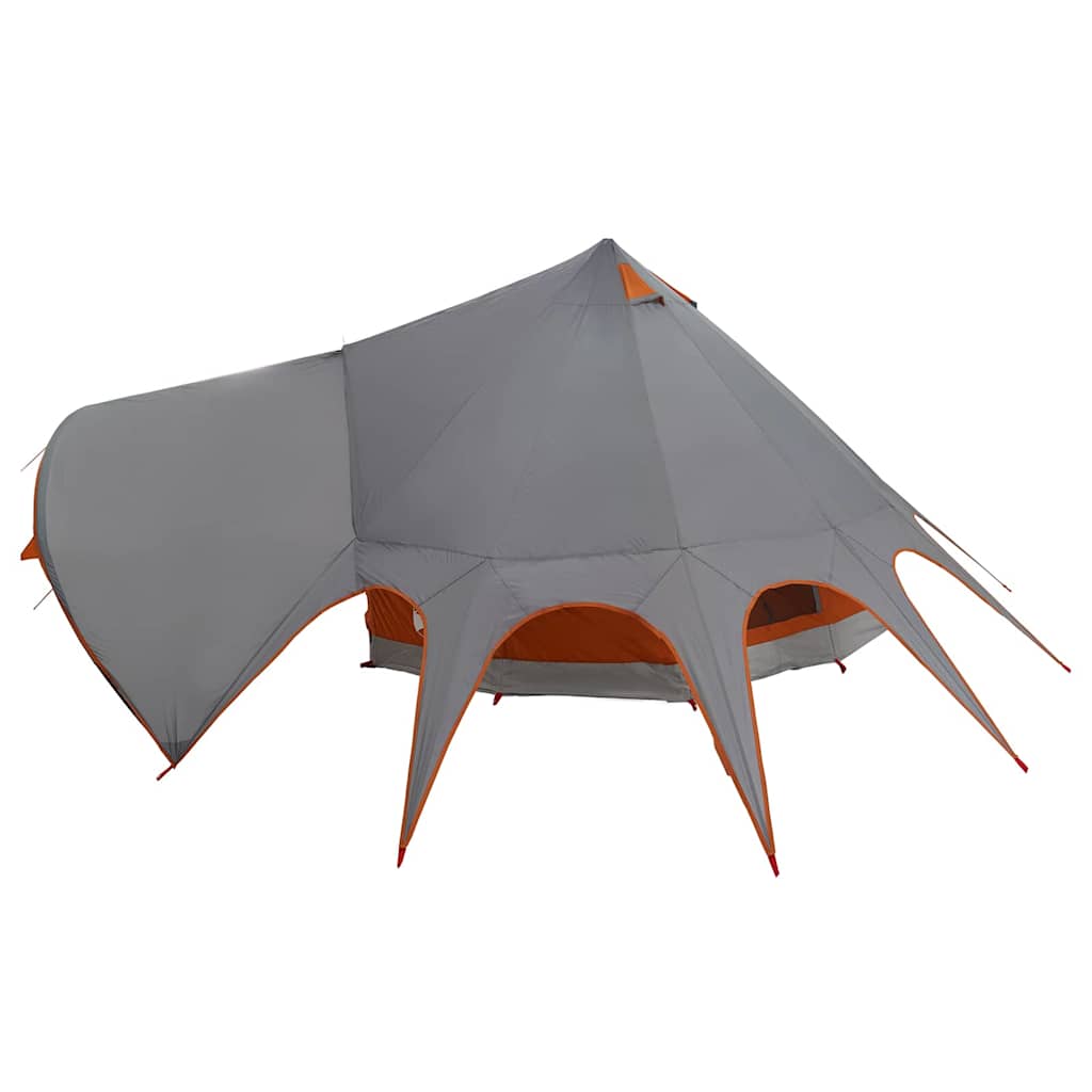 Teepee Tent with Roof Grey and Orange 415 x 415 x 247 cm