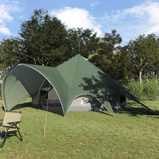 Teepee Tent with Roof Green and Grey 600 x 600 x 347 cm