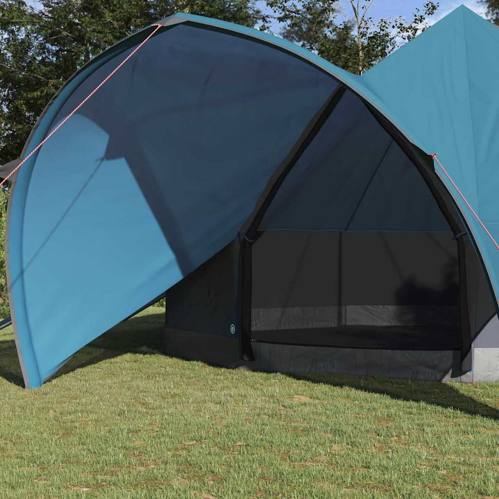 Teepee Tent 7-Person with Roof Blue and Grey 600 x 600 x 347 cm