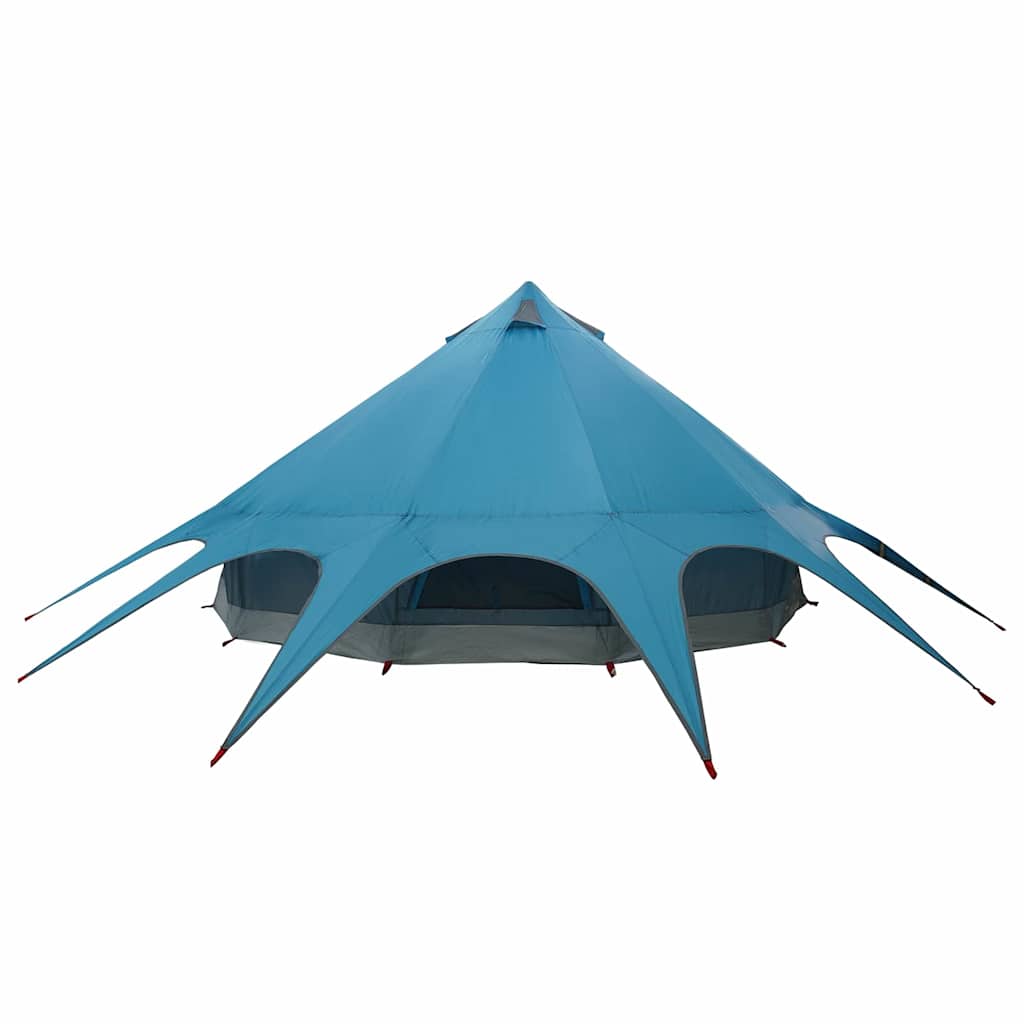 Teepee Tent 7-Person with Roof Blue and Grey 600 x 600 x 347 cm