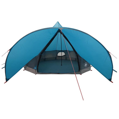 Teepee Tent 7-Person with Roof Blue and Grey 600 x 600 x 347 cm