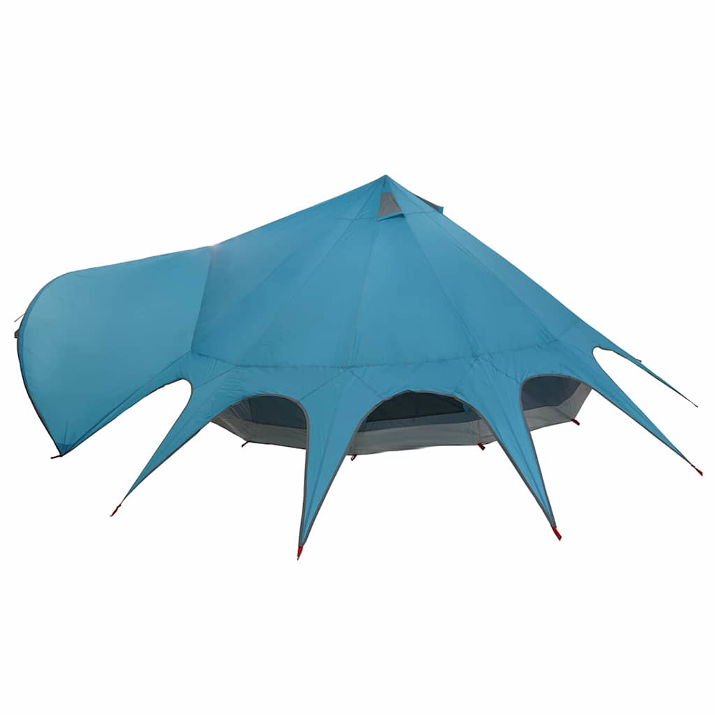 Teepee Tent 7-Person with Roof Blue and Grey 600 x 600 x 347 cm