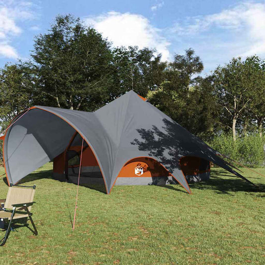 Teepee Tent with Roof Grey and Orange 600 x 600 x 347 cm