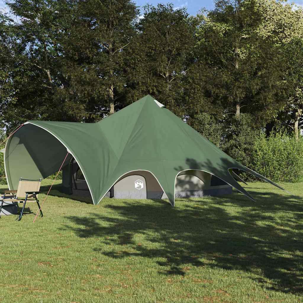 Teepee Tent 9-Person Green and Grey 502 x 502 x 297 cm