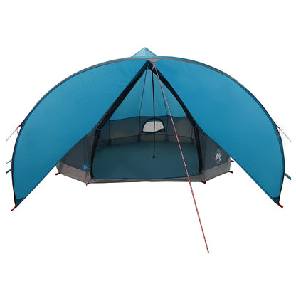 Teepee Tent 9-Person with Roof Blue and Grey 502 x 502 x 297 cm