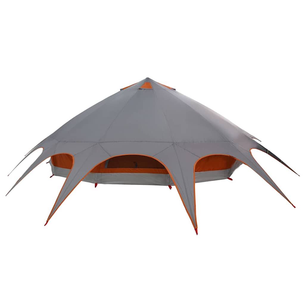Teepee Tent with Roof Grey and Orange 502 x 502 x 297 cm