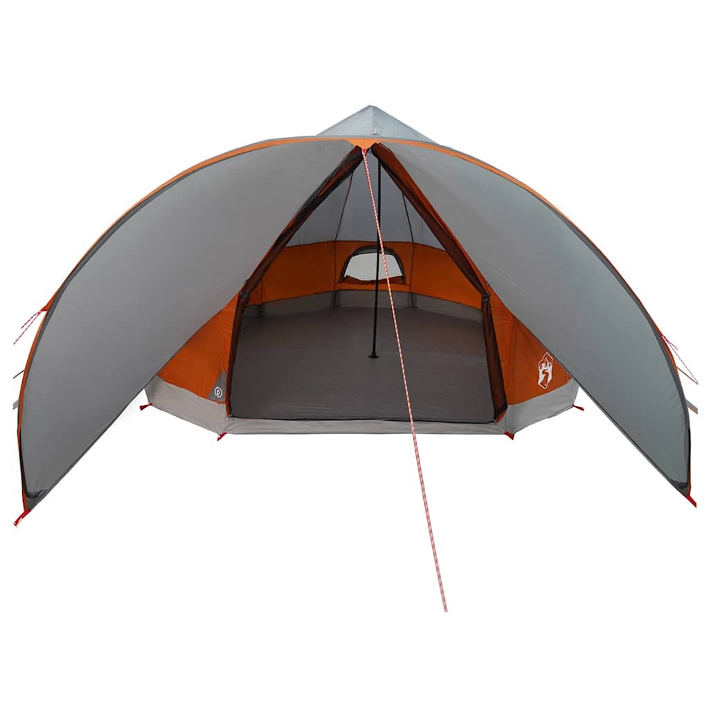 Teepee Tent with Roof Grey and Orange 502 x 502 x 297 cm