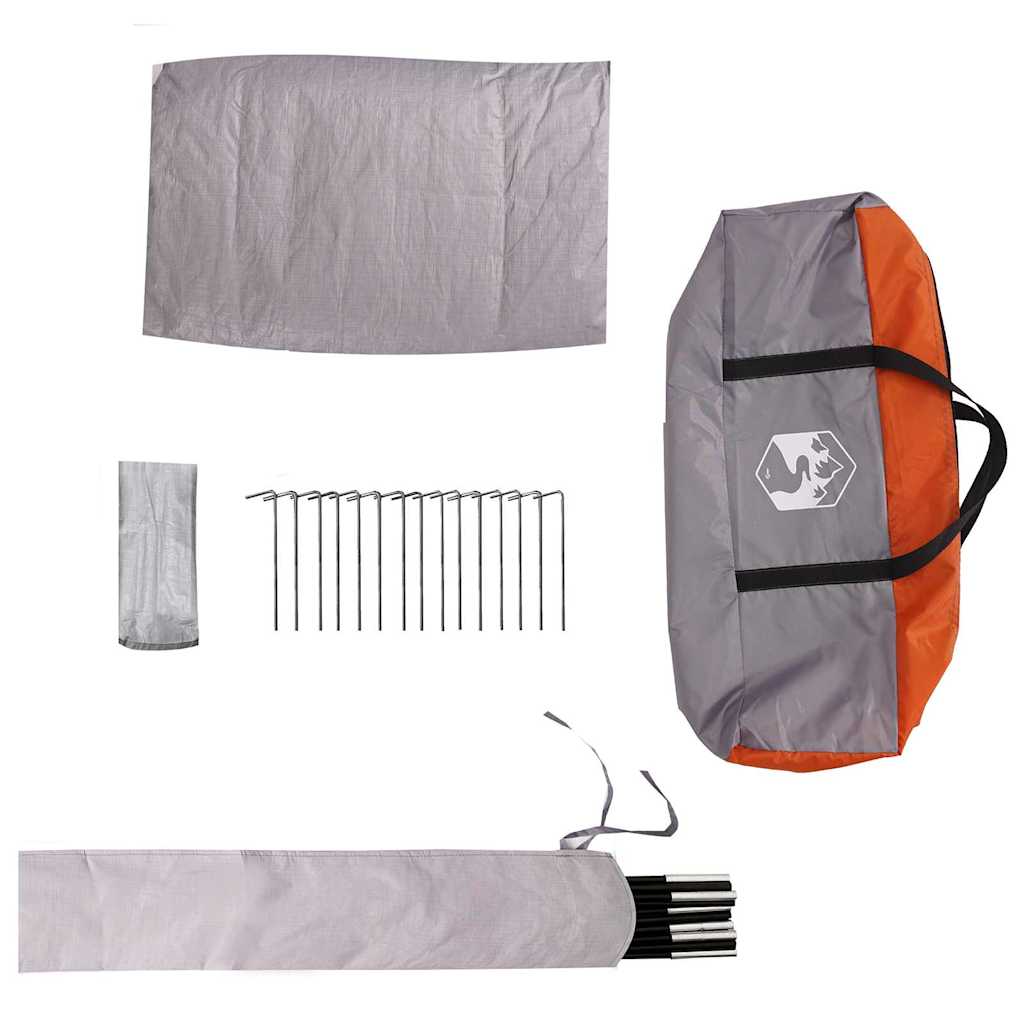 Dome Tent with Roof Grey and Orange 505 x 450 x 248 cm