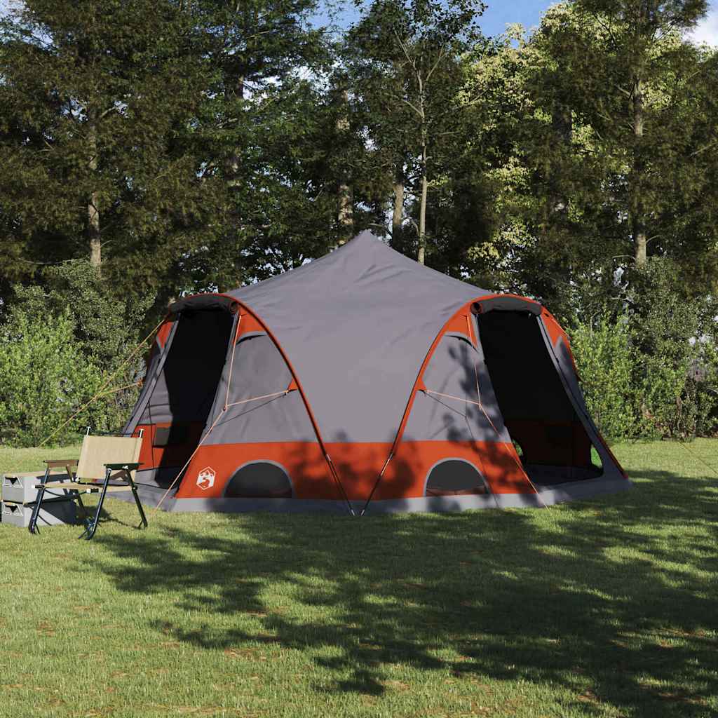Dome Tent with Roof Grey and Orange 505 x 450 x 248 cm