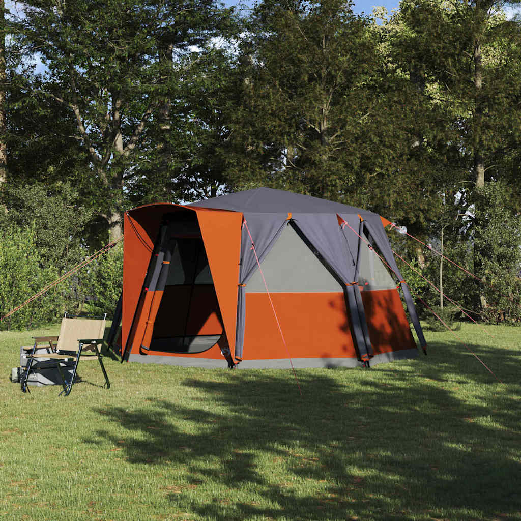 Cabin Tent with Roof Grey and Orange 425 x 396 x 222 cm
