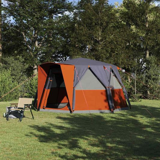 Cabin Tent with Roof Grey and Orange 425 x 396 x 222 cm