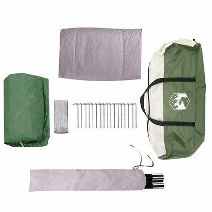 Cabin Tent 7-Person with Roof Green 400 x 350 x 212 cm