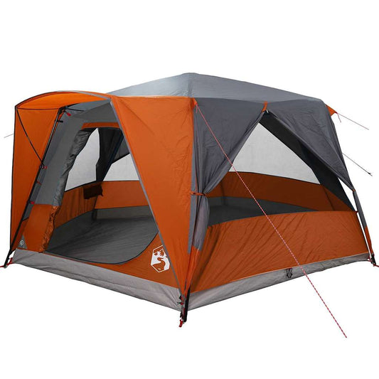 Cabin Tent with Roof Grey and Orange 400 x 350 x 212 cm