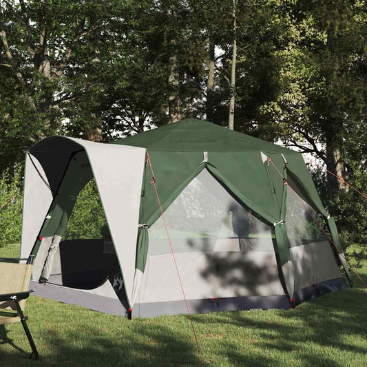 Cabin Tent with Roof Green and White 333 x 317 x 194 cm
