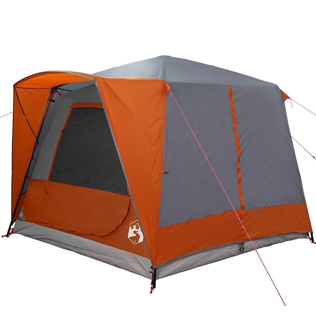 Cabin Tent with Roof Grey and Orange 333 x 317 x 194 cm