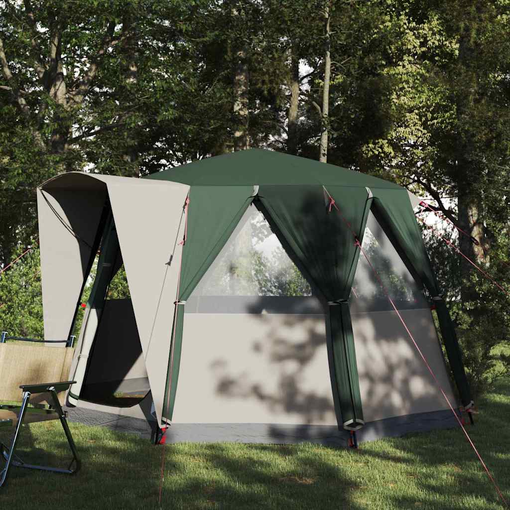 Cabin Tent with Roof Green and White 320 x 320 x 203 cm