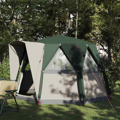 Cabin Tent with Roof Green and White 320 x 320 x 203 cm