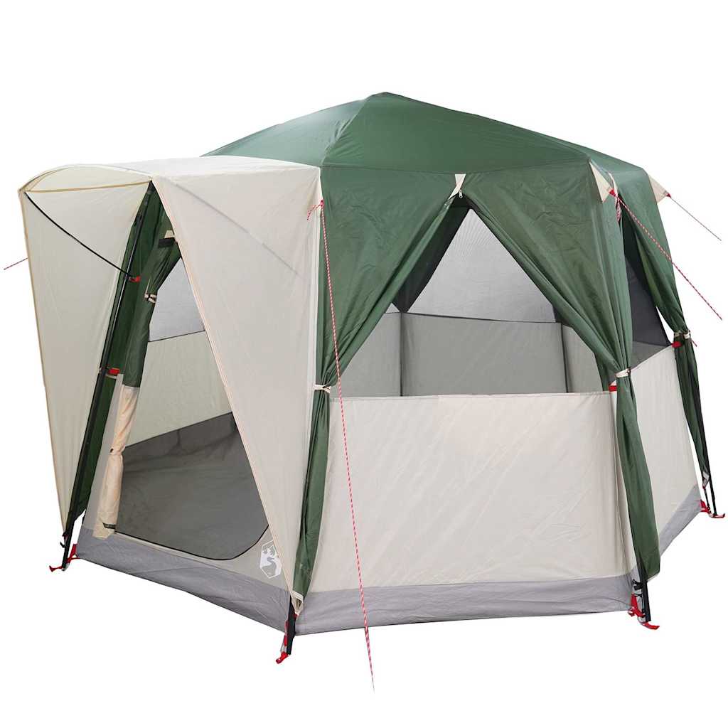 Cabin Tent with Roof Green and White 320 x 320 x 203 cm