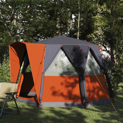 Cabin Tent with Roof Grey and Orange 320 x 320 x 203 cm