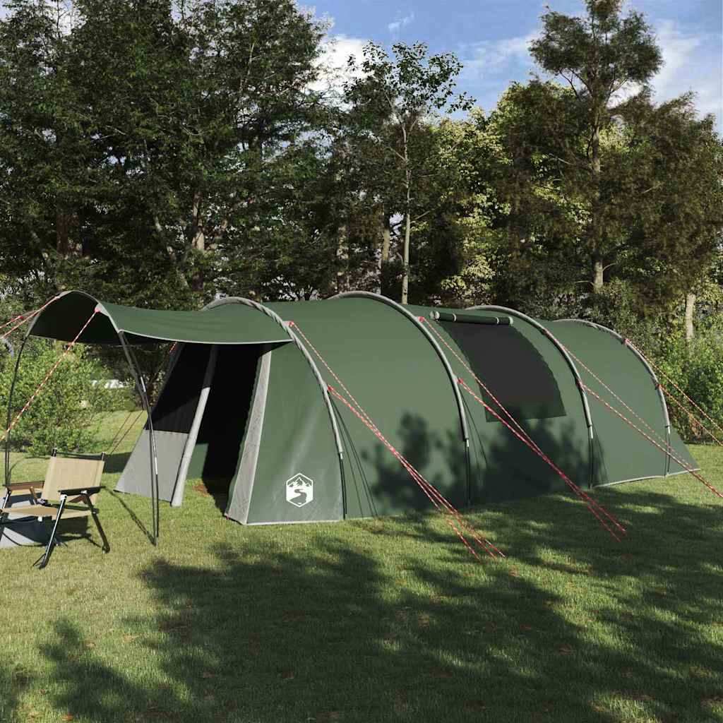 Tunnel Tent 4-Person Green and White 740 x 370 x 220 cm