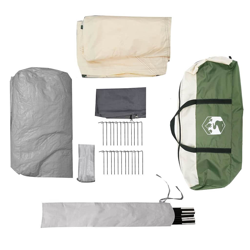 Tunnel Tent with Roof Green and White 778 x 356 x 210 cm