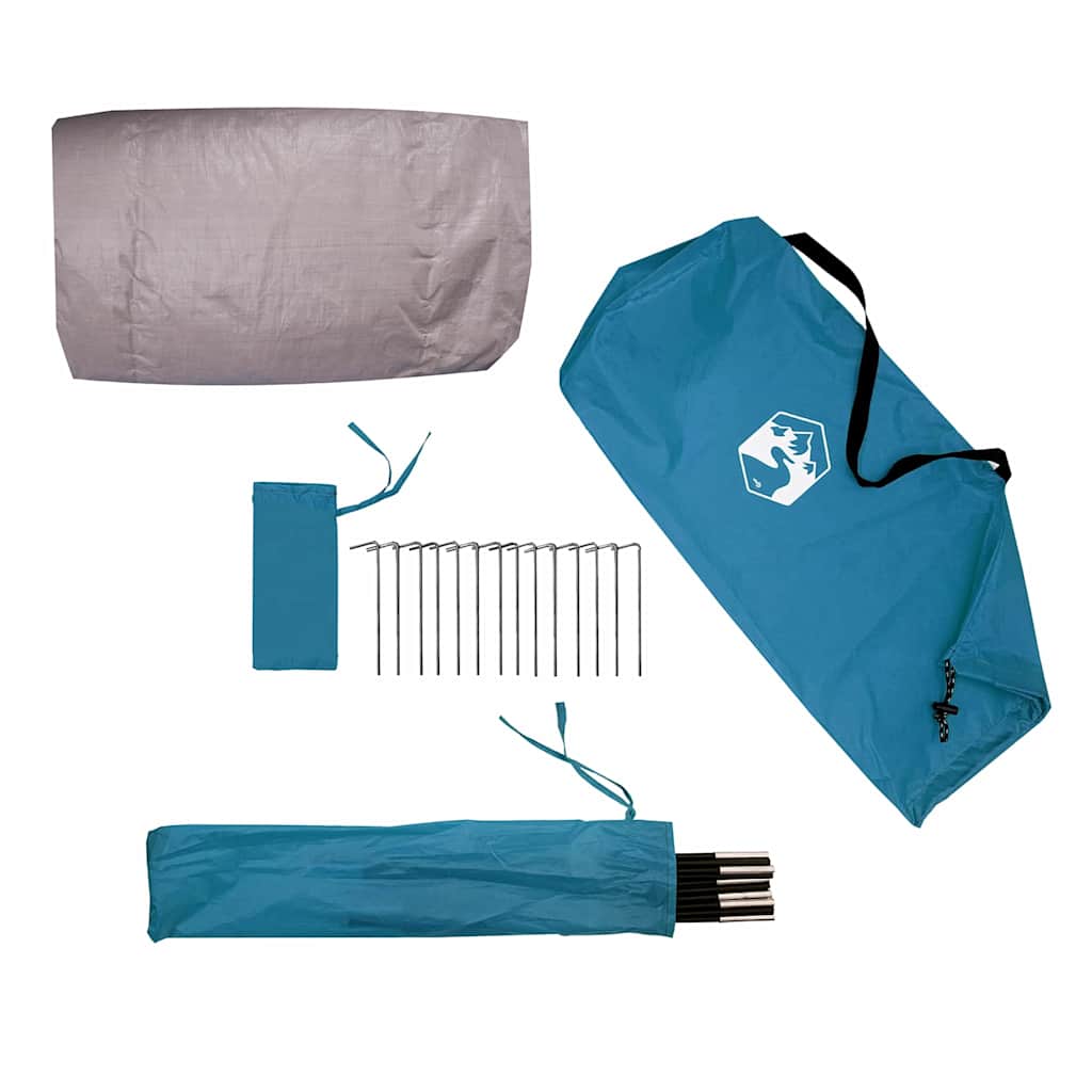 Tunnel Tent with Roof Blue and Grey 328 x 228 x 115 cm