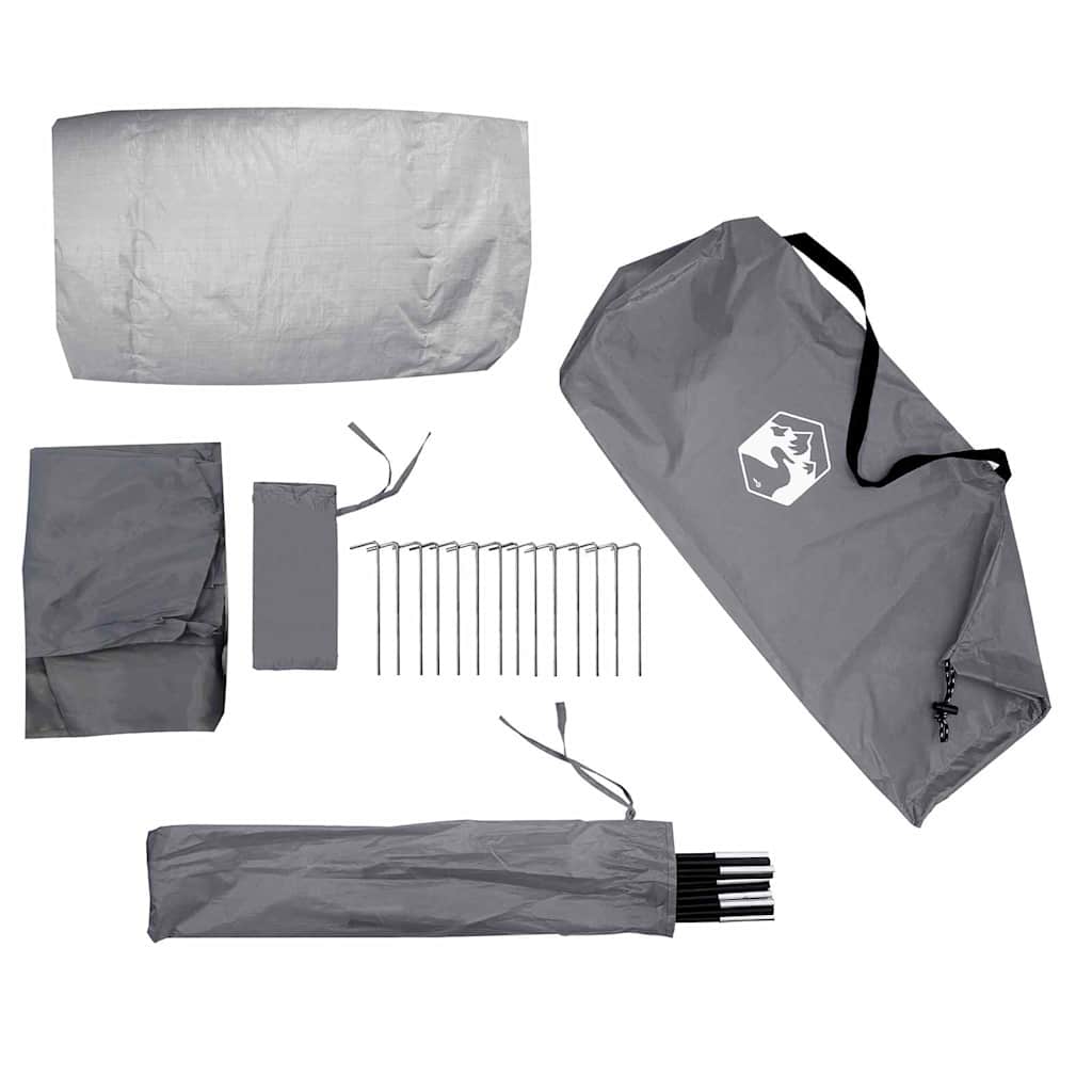 Tunnel Tent with Roof Grey and Orange 318 x 275 x 140 cm