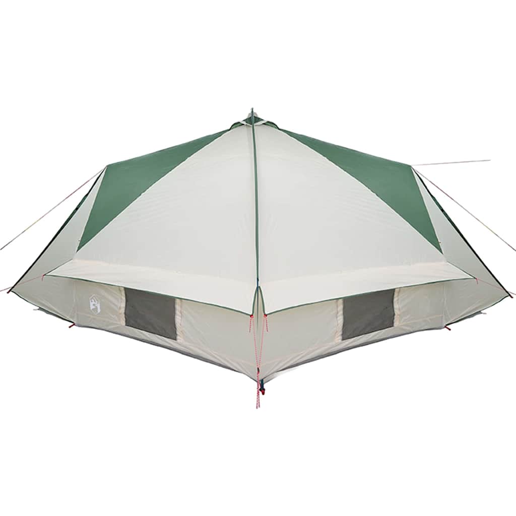 Teepee Tent with Roof Green and White 567 x 470 x 242 cm