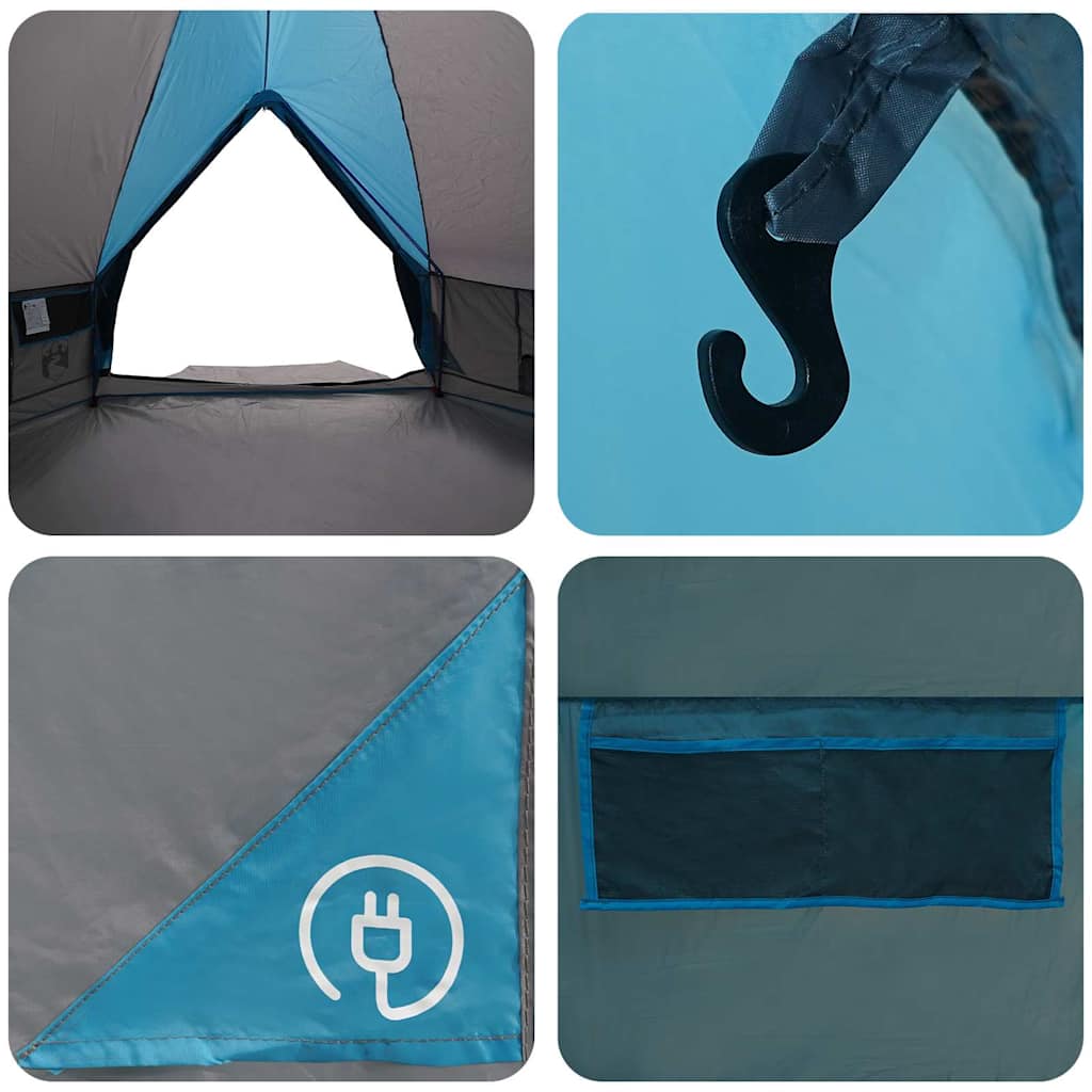 Teepee Tent 10-Person Blue and Grey 567 x 470 x 242 cm