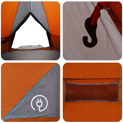 Teepee Tent with Roof Grey and Orange 567 x 470 x 242 cm