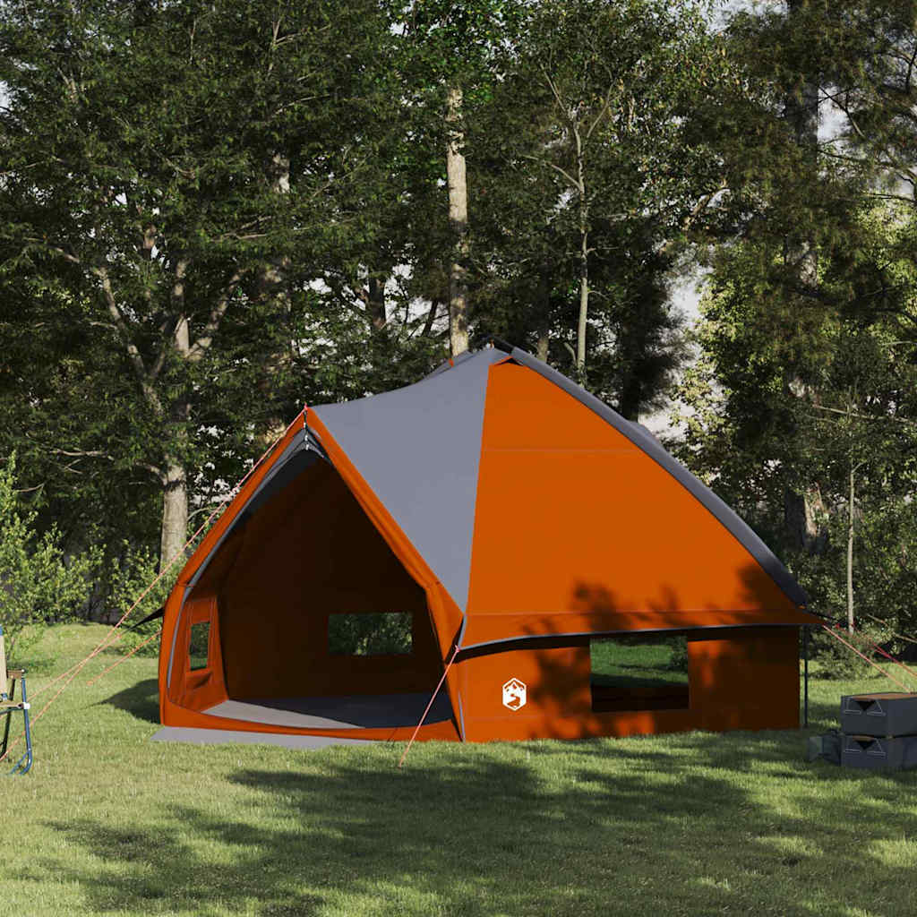 Teepee Tent with Roof Grey and Orange 567 x 470 x 242 cm