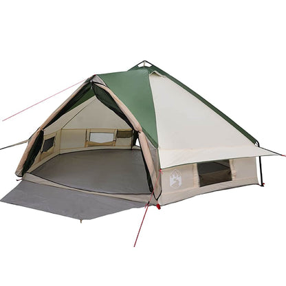 Teepee Tent with Roof Green and White 490 x 410 x 210 cm